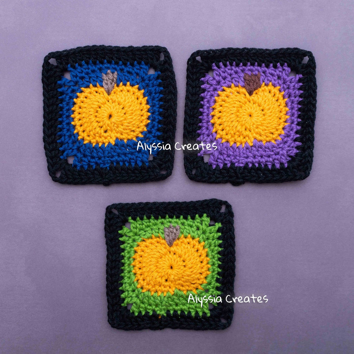 Pumpkin Granny Square Crochet PDF PATTERN (English)