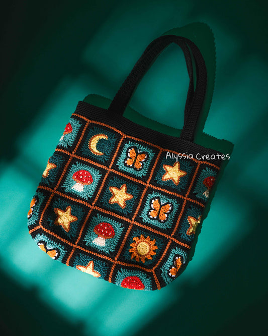 Whimsical Tote Bag Crochet PDF PATTERN - Intermediate (English)