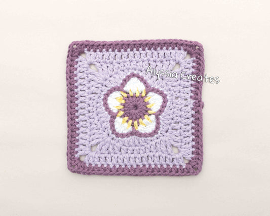 Strawberry Flower Granny Square Crochet PDF PATTERN (English)