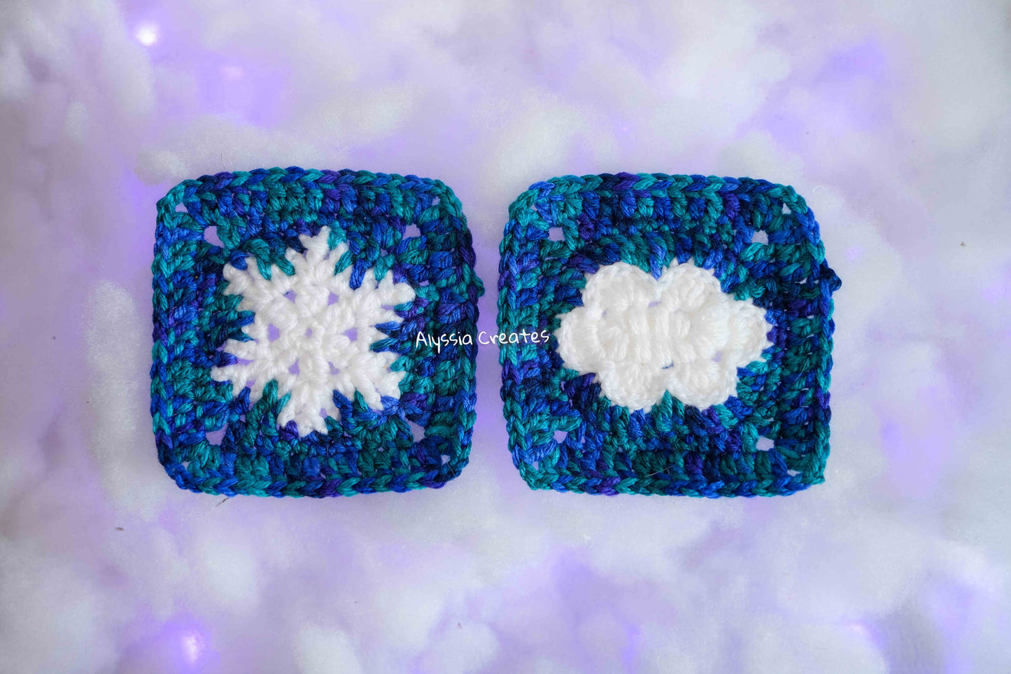 Cloud and Snowflake Granny Square Crochet PDF PATTERN Pack (English)
