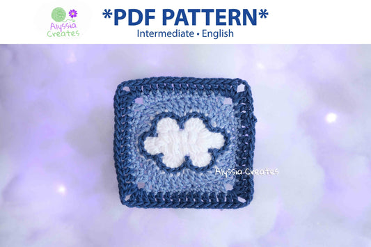 Cloud Granny Square Crochet PDF PATTERN (English)