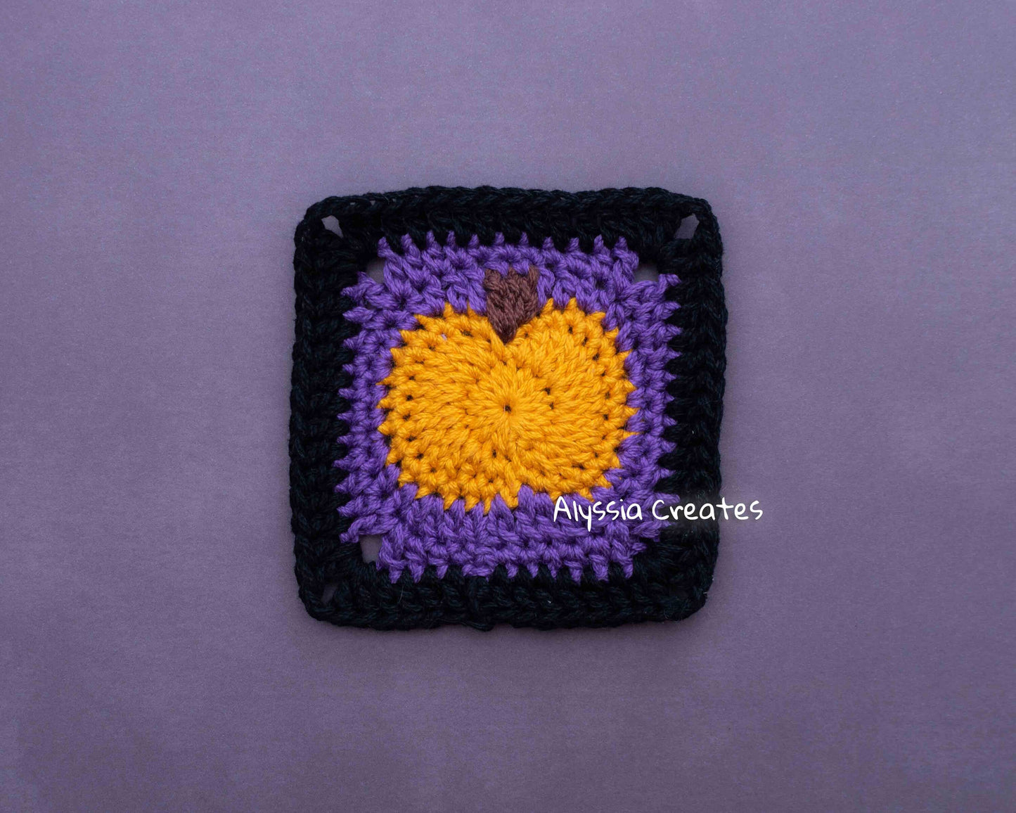 Pumpkin Granny Square Crochet PDF PATTERN (English)