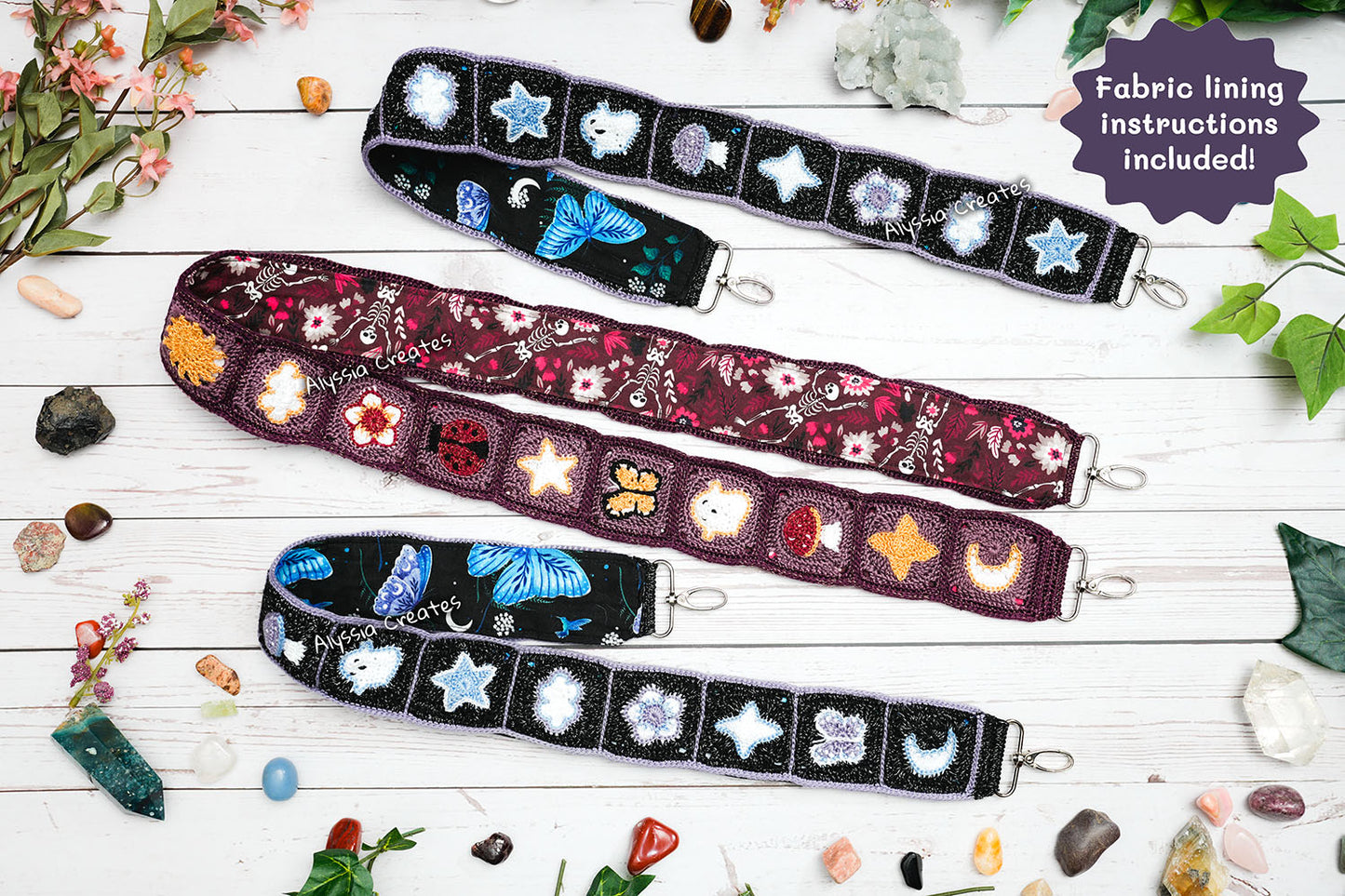 Mini Granny Square Customizable Strap PDF Add-On PATTERN (Bag, Camera, Binocular strap etc.) | Intermediate (English)
