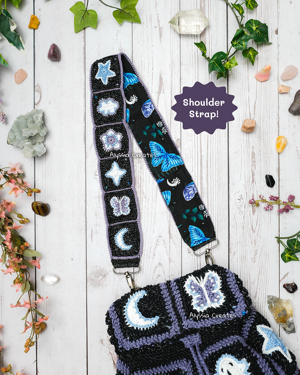 Mini Granny Square Customizable Strap PDF Add-On PATTERN (Bag, Camera, Binocular strap etc.) | Intermediate (English)