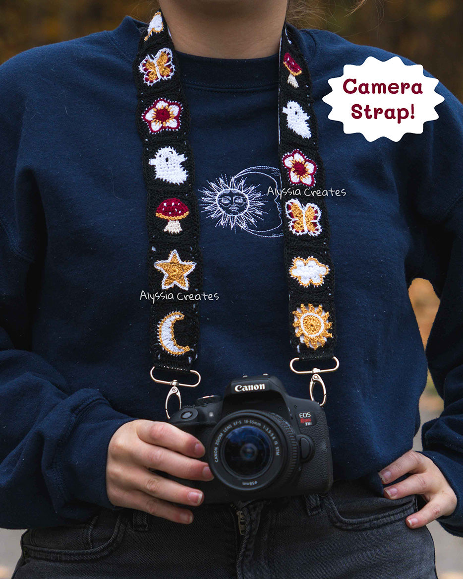 Mini Granny Square Customizable Strap PDF Add-On PATTERN (Bag, Camera, Binocular strap etc.) | Intermediate (English)