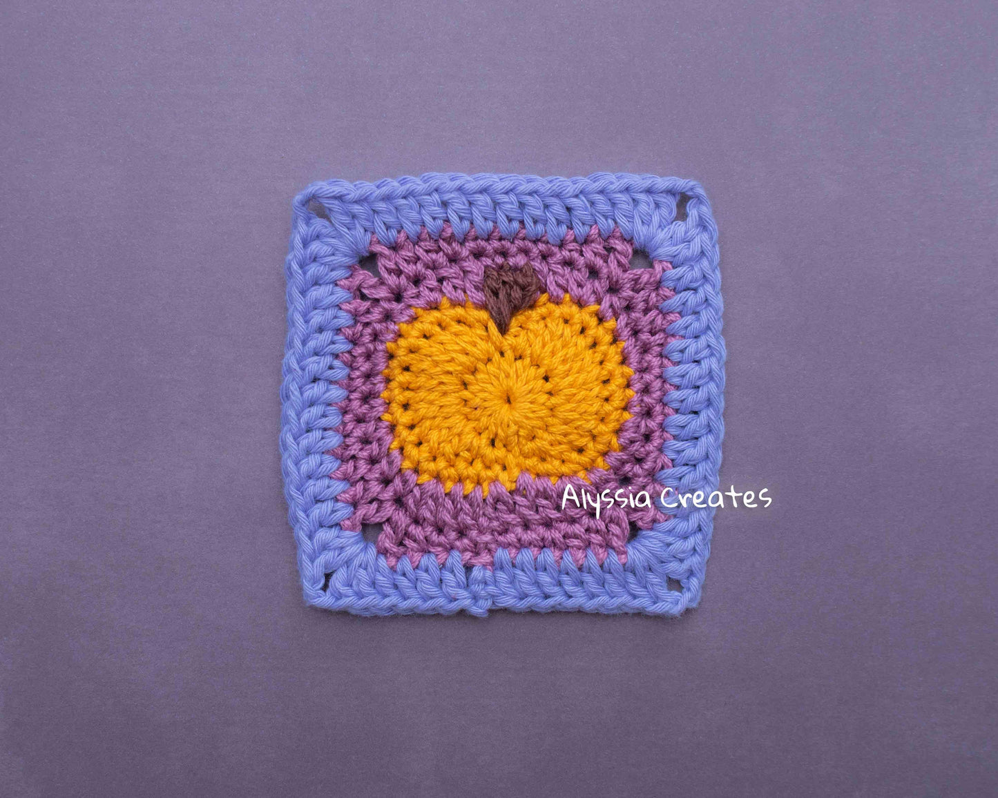 Pumpkin Granny Square Crochet PDF PATTERN (English)