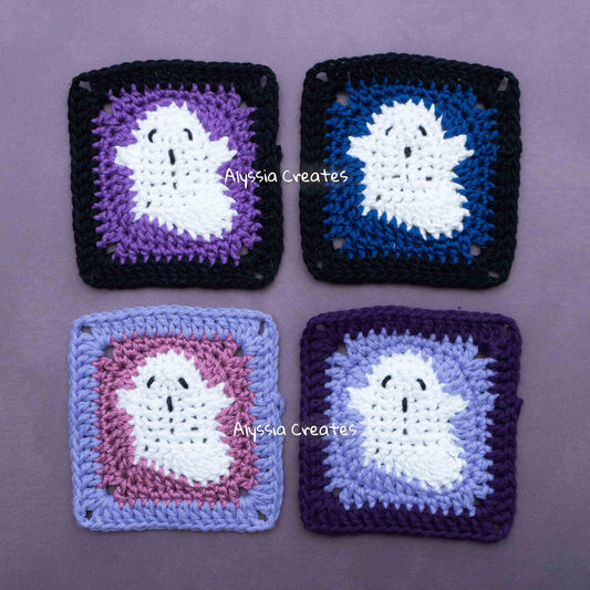 Ghost Granny Square Crochet PDF PATTERN (English)