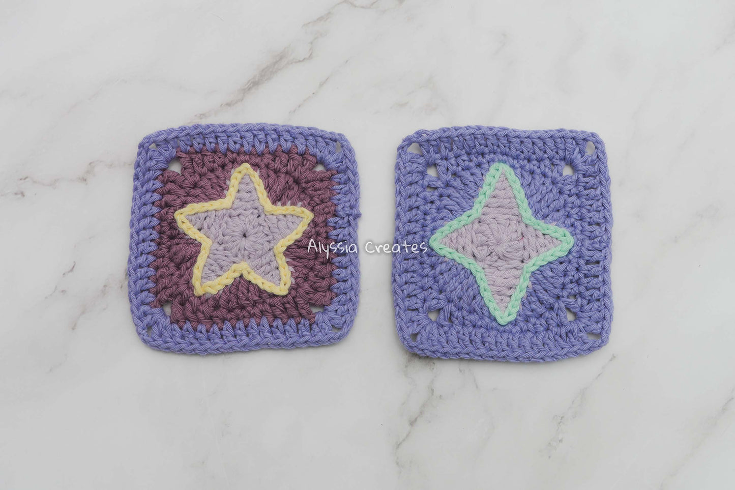 Star and Sparkle Granny Square Crochet PDF PATTERN Pack (English)