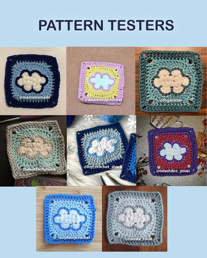 Cloud and Snowflake Granny Square Crochet PDF PATTERN Pack (English)
