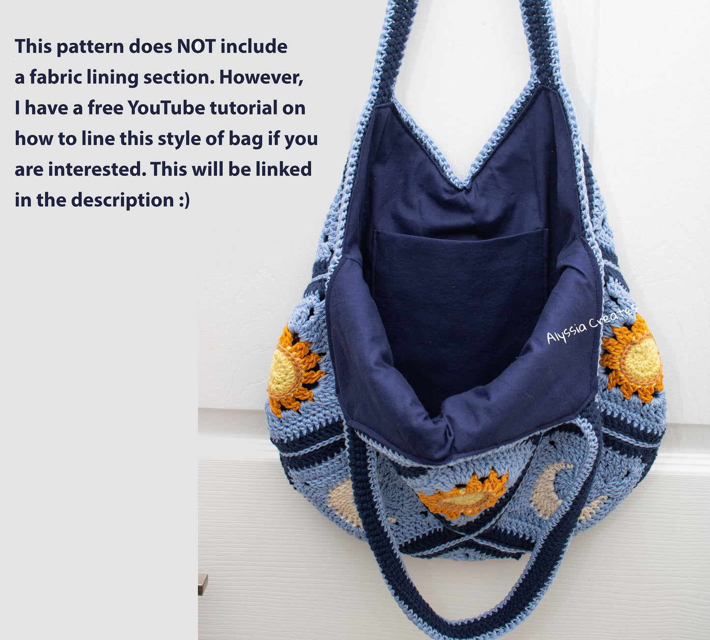 Sun and Moon Tote Bag Crochet PDF PATTERN - Intermediate (English)