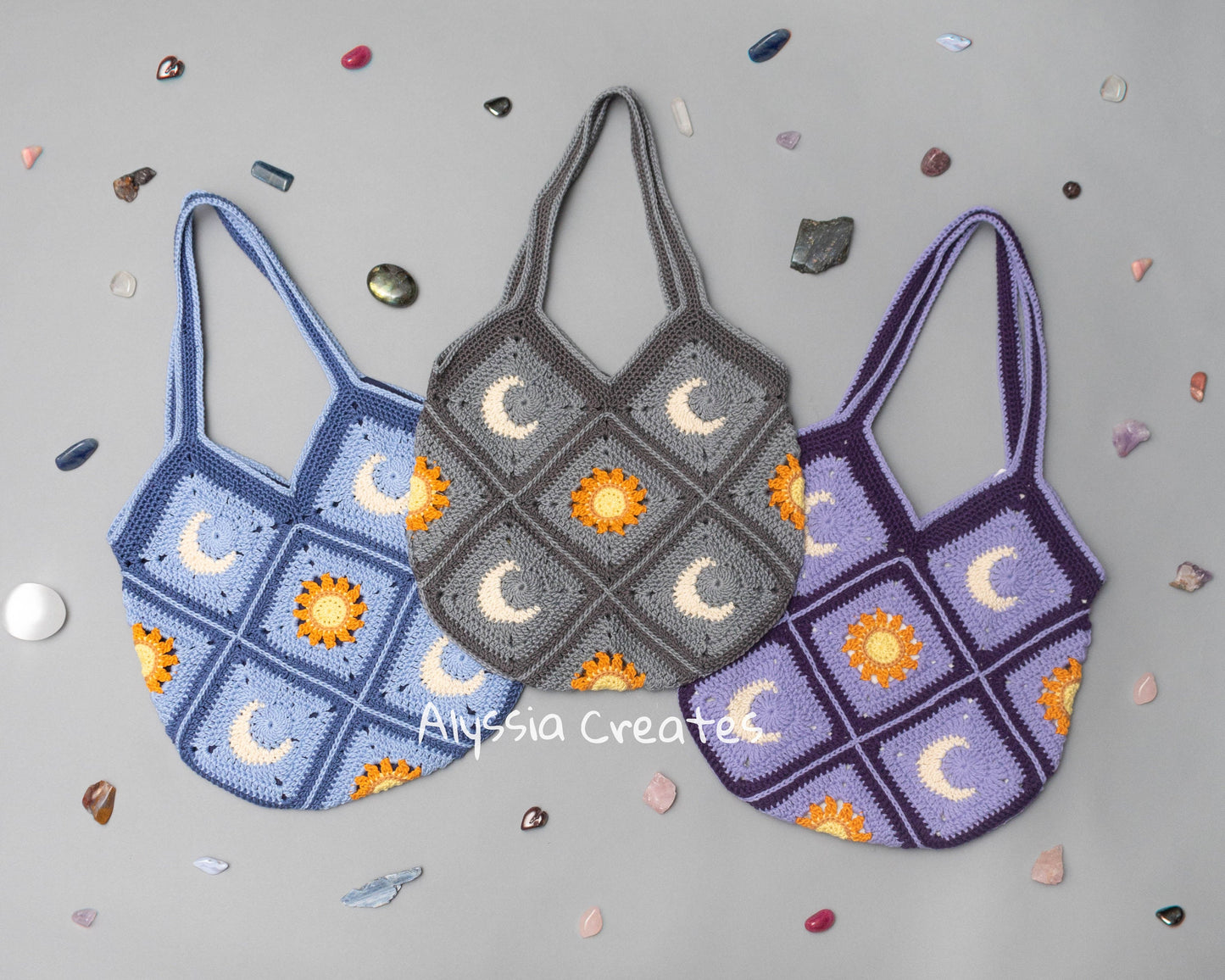 Sun and Moon Tote Bag Crochet PDF PATTERN - Intermediate (English)