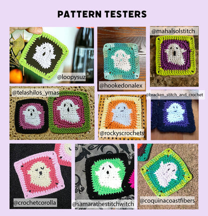 Ghost Granny Square Crochet PDF PATTERN (English)