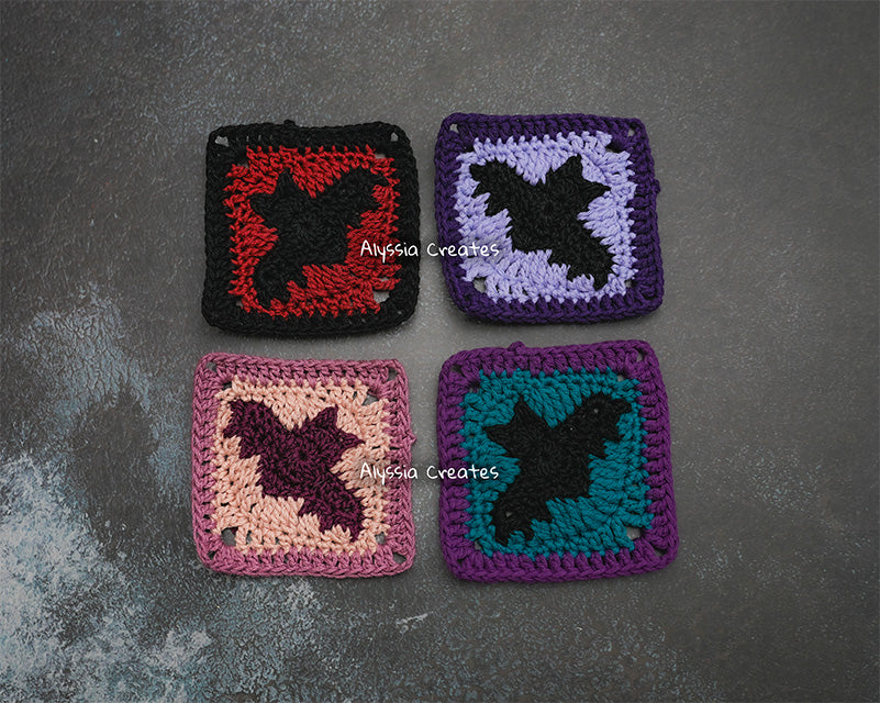 Bat Granny Square Crochet PDF PATTERN (English)