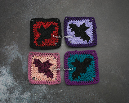 Bat Granny Square Crochet PDF PATTERN (English)
