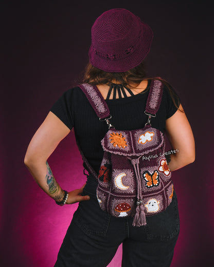 Customizable Witchy Crochet Bag add-on PDF PATTERN - Interchangeable between Crossbody/Shoulder Bag and Backpack! | Intermediate (English)