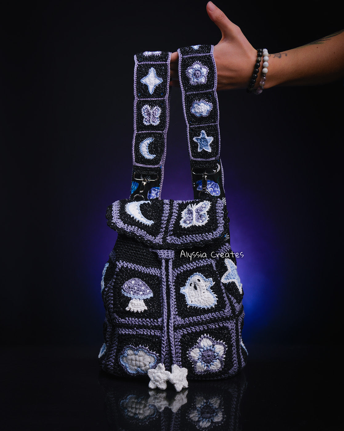 Customizable Witchy Crochet Bag add-on PDF PATTERN - Interchangeable between Crossbody/Shoulder Bag and Backpack! | Intermediate (English)