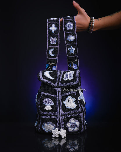 Customizable Witchy Crochet Bag add-on PDF PATTERN - Interchangeable between Crossbody/Shoulder Bag and Backpack! | Intermediate (English)