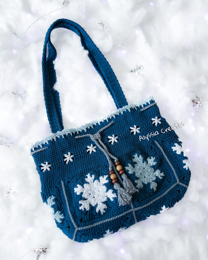 Snowflake Drawstring Bag PDF PATTERN (English)