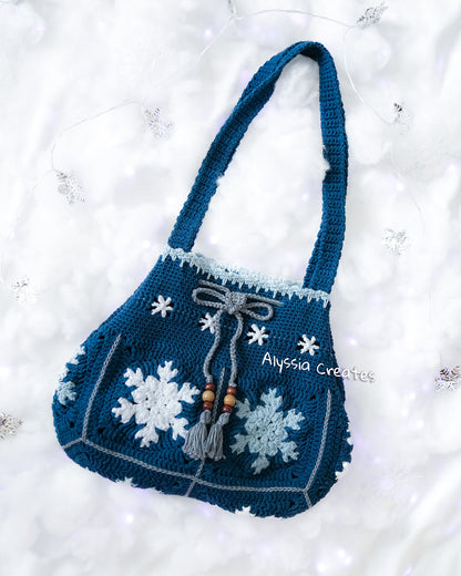 Snowflake Drawstring Bag PDF PATTERN (English)