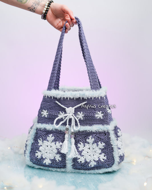 Snowflake Drawstring Bag PDF PATTERN (English)