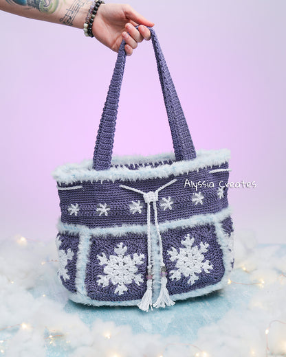 Snowflake Drawstring Bag PDF PATTERN (English)