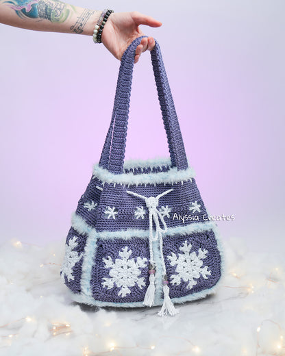 Snowflake Drawstring Bag PDF PATTERN (English)