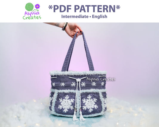 Snowflake Drawstring Bag PDF PATTERN (English)