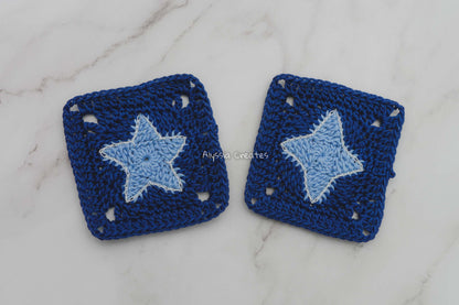 Star and Sparkle Granny Square Crochet PDF PATTERN Pack (English)