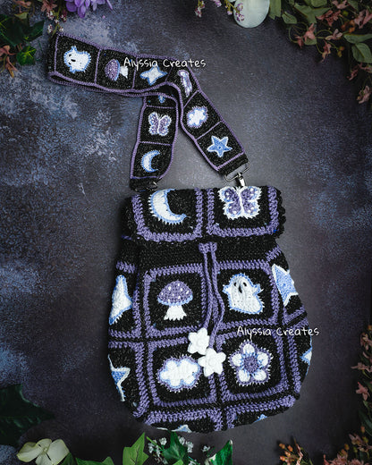 Customizable Witchy Crochet Bag add-on PDF PATTERN - Interchangeable between Crossbody/Shoulder Bag and Backpack! | Intermediate (English)