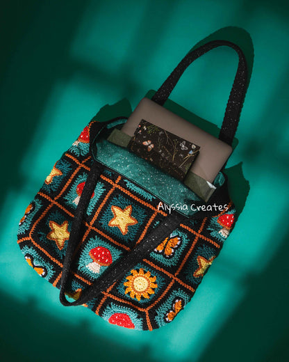 Whimsical Tote Bag Crochet PDF PATTERN - Intermediate (English)