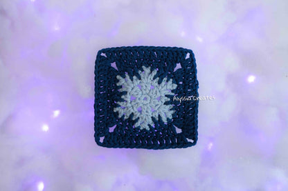 Small Snowflake Granny Square Crochet PDF PATTERN (English)