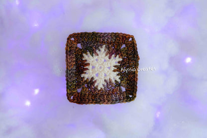 Small Snowflake Granny Square Crochet PDF PATTERN (English)
