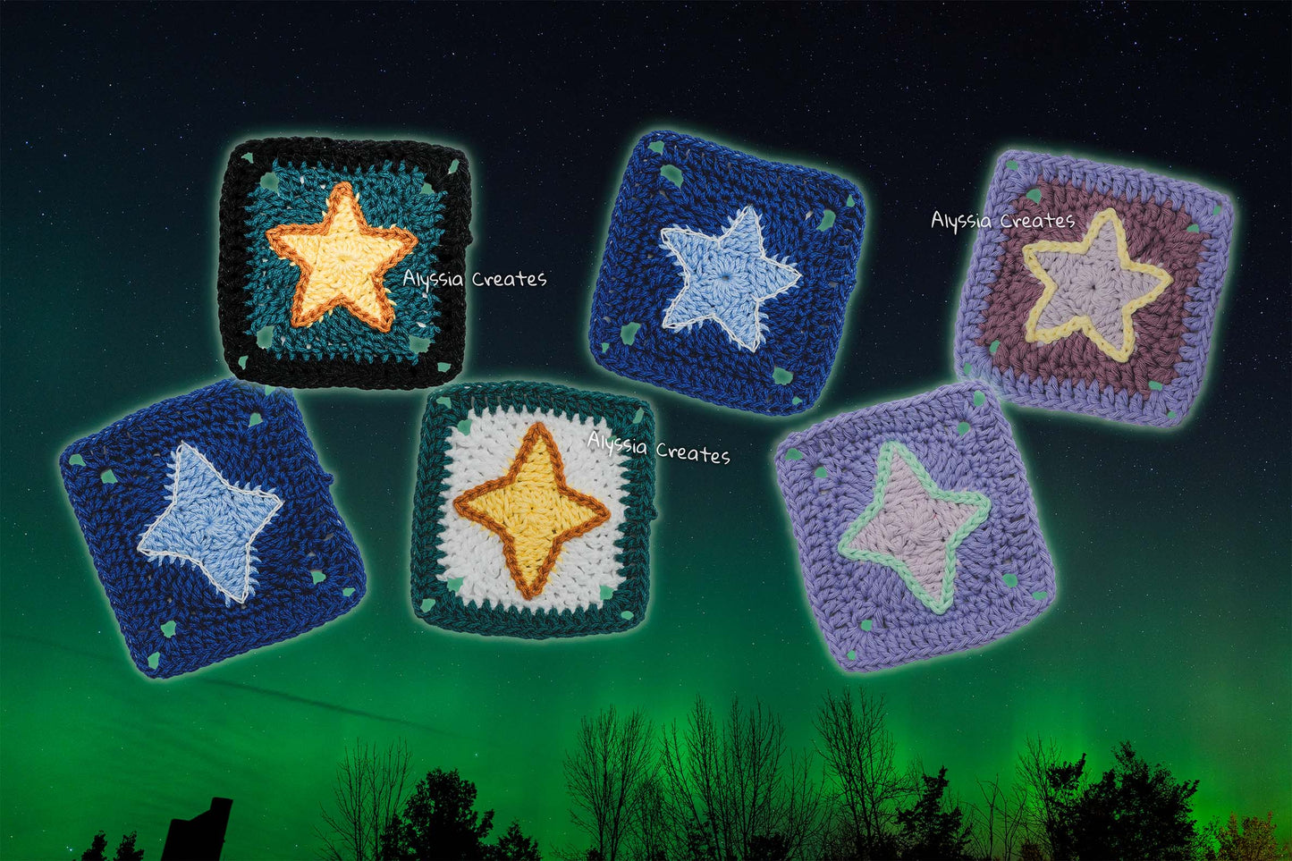 Crochet Whimsical Granny Squares PDF PATTERN PACK (15 compatible squares included) | English